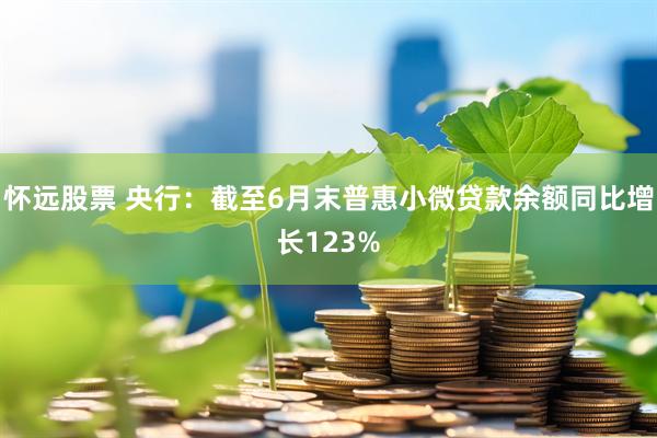 怀远股票 央行：截至6月末普惠小微贷款余额同比增长123%