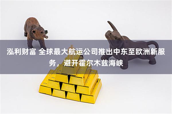 泓利财富 全球最大航运公司推出中东至欧洲新服务，避开霍尔木兹海峡